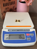 18karat gold heart shaped stud earring