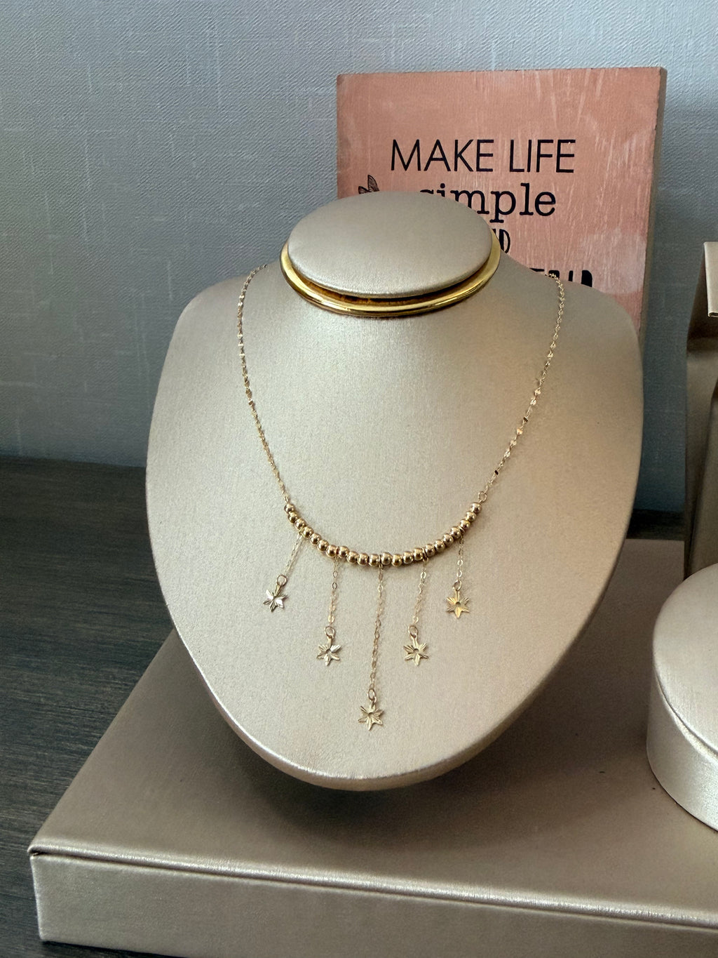 18karat gold star falls necklace