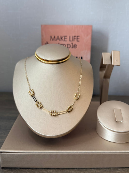 18karat gold ball and string necklace